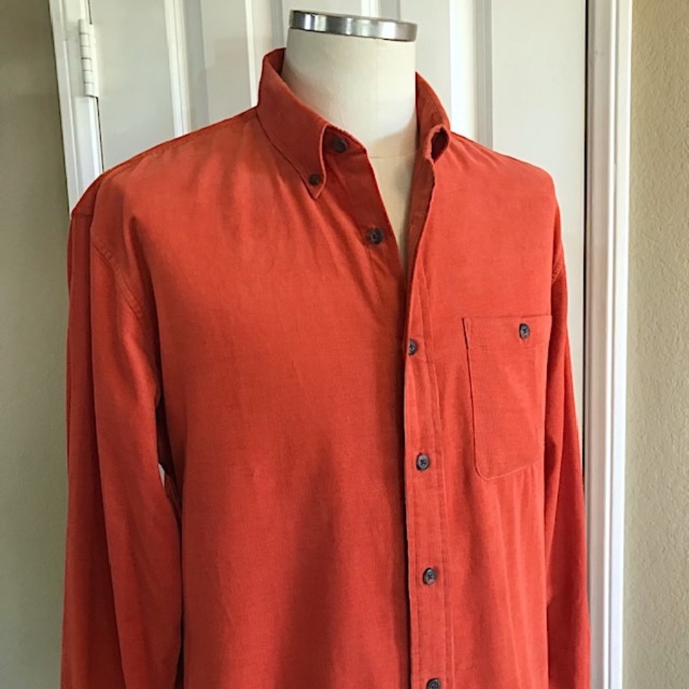 Pendleton "Wayne" Deep Orange Corduroy Button-Up … - image 2